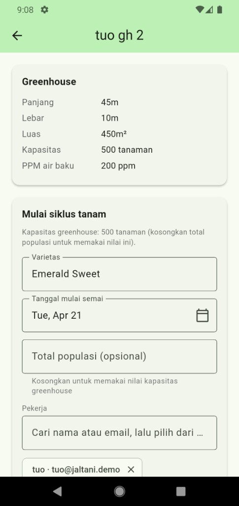 Form mulai siklus tanam