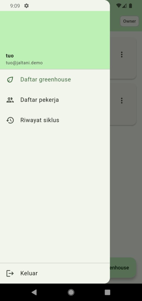 Menu aplikasi